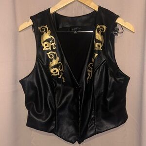 Lulu's Black Vest with Gold Accents